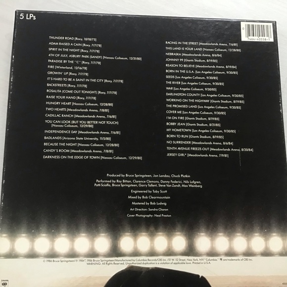 Bruce Springsteen Live 5LP’s 1975-85 Box set with booklet - Picture 10 of 10